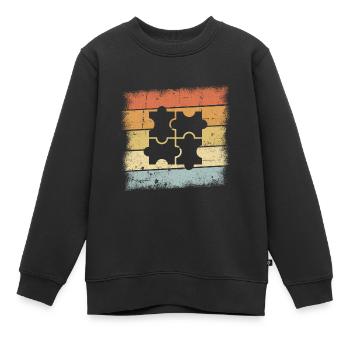Puzzle - Kinder Premium Organic Sweatshirt - Schwarz - Vorne - AI Model Kid Female (0cm)