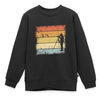 Don d’ornithologue - Sweat Premium enfant bio - noir - Devant - AI Model Kid Female (0cm)