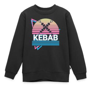Kebab Spieße Döner Kebap Retro Geschenk - Kinder Premium Organic Sweatshirt - Schwarz - Vorne - AI Model Kid Female (0cm)