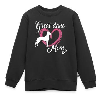 Grand Danois Maman Maîtresse École de Chien Grand Danois - Sweat Premium enfant bio - noir - Devant - AI Model Kid Female (0cm)
