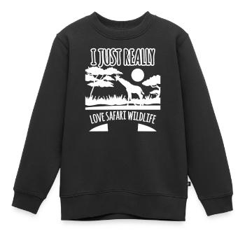 Safari - Sweat Premium enfant bio - noir - Devant - AI Model Kid Female (0cm)