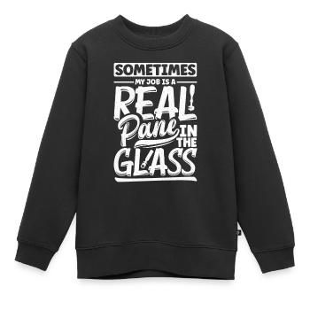 Vitrier Window Fitter Pun - Sweat Premium enfant bio - noir - Devant - AI Model Kid Female (0cm)