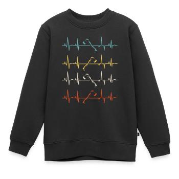 Hache Hache Lancer Hache Hache Lancer Hache Lancer Heartbeat - Sweat Premium enfant bio - noir - Devant - AI Model Kid Female (0cm)