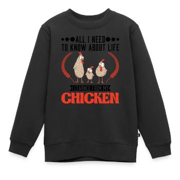 Poulet Disant Poulet Poulet Poulet - Sweat Premium enfant bio - noir - Devant - AI Model Kid Female (0cm)
