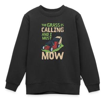 Lawn Mower Lawn Care - Kids Premium Organic Sweatshirt - black - Front - AI Model Kid Female (0cm)