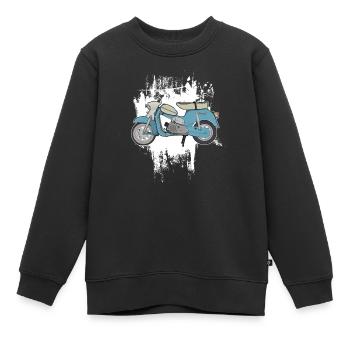 DS50 / Schwalbenfahrer / Ostalgie / Mofa Oldtimer - Sweat Premium enfant bio - noir - Devant - AI Model Kid Female (0cm)