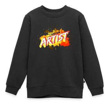 I Am An Artist Kunst Künstler Art - Kinder Premium Organic Sweatshirt - Schwarz - Vorne - AI Model Kid Female (0cm)