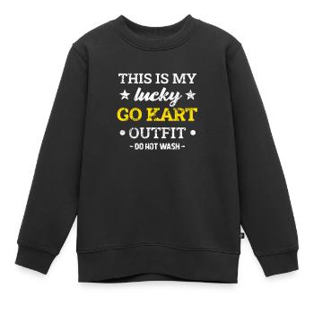 Go Kart Fahrer - Kartfahrer Go-Kart Spruch - Kinder Premium Organic Sweatshirt - Schwarz - Vorne - AI Model Kid Female (0cm)