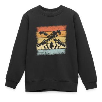 Klempner - Kinder Premium Organic Sweatshirt - Schwarz - Vorne - AI Model Kid Female (0cm)