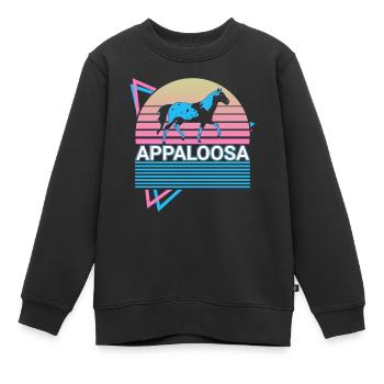 Appaloosa Pferd Retro Geschenk - Kinder Premium Organic Sweatshirt - Schwarz - Vorne - AI Model Kid Female (0cm)