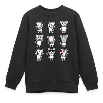Weißer Tiger Emoticon Bengalischer Tiger - Kinder Premium Organic Sweatshirt - Schwarz - Vorne - AI Model Kid Female (0cm)