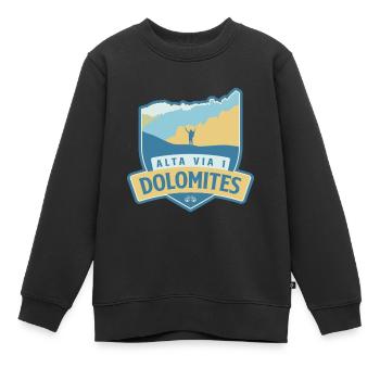 Höhenweg 1 - Alta Via 1 Dolomiten - Kinder Premium Organic Sweatshirt - Schwarz - Vorne - AI Model Kid Female (0cm)