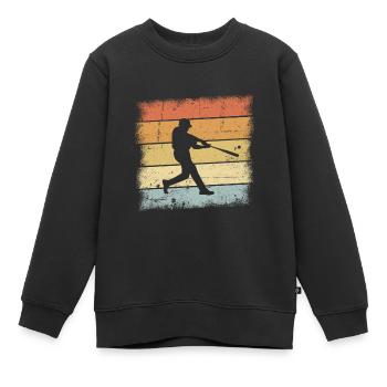 Baseball Sunset - Kinder Premium Organic Sweatshirt - Schwarz - Vorne - AI Model Kid Female (0cm)