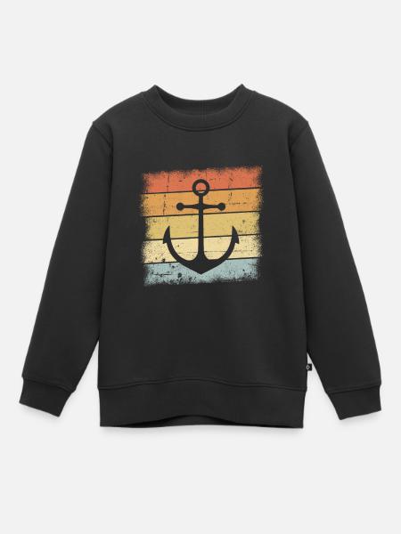 Anker Vintage - Kinder Premium Organic Sweatshirt - Schwarz