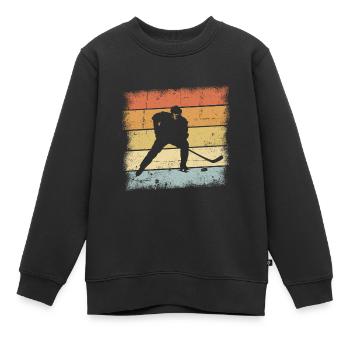 Eishockey Sunset - Kinder Premium Organic Sweatshirt - Schwarz - Vorne - AI Model Kid Female (0cm)