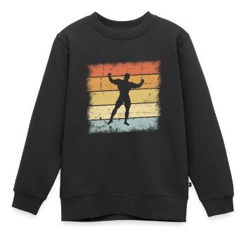 Bodybuilder Sunset - Kinder Premium Organic Sweatshirt - Schwarz - Vorne - AI Model Kid Female (0cm)