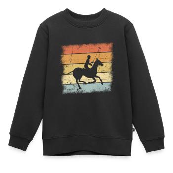 Polo Pferdesport Retro Design - Kinder Premium Organic Sweatshirt - Schwarz - Vorne - AI Model Kid Female (0cm)