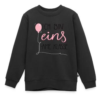 Ich bin eins - einsame klasse pink 1. Geburtstag - Kinder Premium Organic Sweatshirt - Schwarz - Vorne - AI Model Kid Female (0cm)