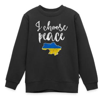 Ukraine Solidarité - Sweat Premium enfant bio - noir - Devant - AI Model Kid Female (0cm)