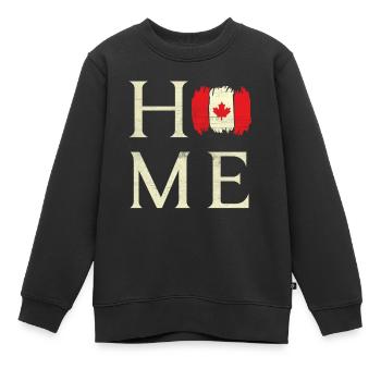 Home Canada Proud Canadian Flag Canada Day - Kinder Premium Organic Sweatshirt - Schwarz - Vorne - AI Model Kid Female (0cm)