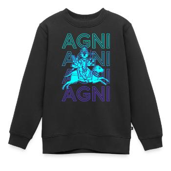 Agni Hindu Gott Antike Hindu Mythologie Retro Gesc - Kinder Premium Organic Sweatshirt - Schwarz - Vorne - AI Model Kid Female (0cm)