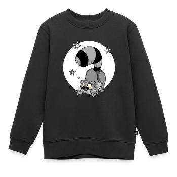 mignon raton laveur, chemise, chemise de couchage, sweat à capuche, bande dessinée - Sweat Premium enfant bio - noir - Devant - AI Model Kid Female (0cm)