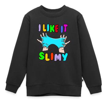 Je l’aime Slimy Slime Fluffy Drizzly Cloud - Sweat Premium enfant bio - noir - Devant - AI Model Kid Female (0cm)