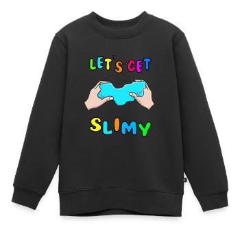 Slime Fluffy Drizzly Nuage Texture Bubble Pop - Sweat Premium enfant bio - noir - Devant - AI Model Kid Female (0cm)