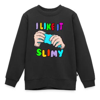 Je l’aime Slimy Slime Fluffy Drizzly Cloud - Sweat Premium enfant bio - noir - Devant - AI Model Kid Female (0cm)