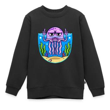 Méduse méduse du majeur Méduse - Sweat Premium enfant bio - noir - Devant - AI Model Kid Female (0cm)