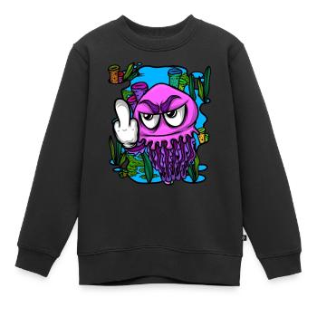 Méduse méduse du majeur Méduse - Sweat Premium enfant bio - noir - Devant - AI Model Kid Female (0cm)