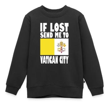 Vatikan Stadt Flagge Spruch - Kinder Premium Organic Sweatshirt - Schwarz - Vorne - AI Model Kid Female (0cm)