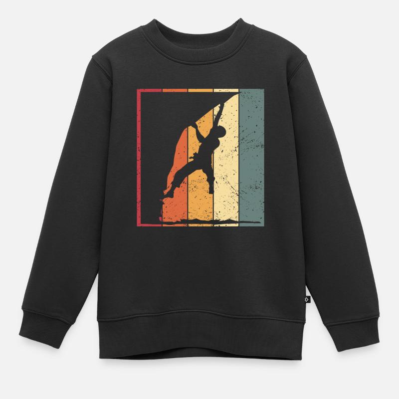 Vintage Bergsteiger Klettern Kletterer Bouldern - Kinder Premium Organic Sweatshirt - Schwarz