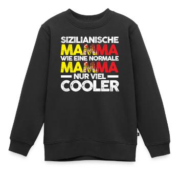 Sizilianerin Sizilienische Mamma Sizilien Mutter M - Kinder Premium Organic Sweatshirt - Schwarz - Vorne - AI Model Kid Female (0cm)