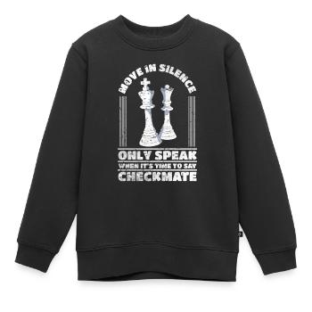 Schachmatt Schach Weisheit Königsfigur Damen Spiel - Kinder Premium Organic Sweatshirt - Schwarz - Vorne - AI Model Kid Female (0cm)