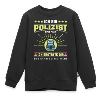 Polizei Polizist Polizisten Polizeibeamter - Kinder Premium Organic Sweatshirt - Schwarz - Vorne - AI Model Kid Female (0cm)