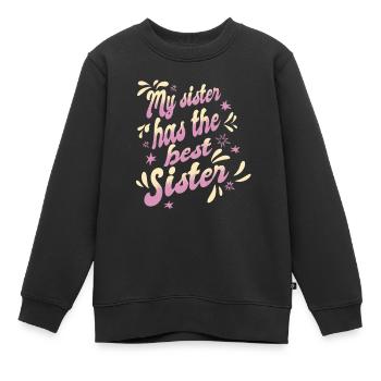 Meine Schwester Hat Das Beste Schwesterzitat - Kinder Premium Organic Sweatshirt - Schwarz - Vorne - AI Model Kid Female (0cm)