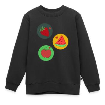 Fruits - Sweat Premium enfant bio - noir - Devant - AI Model Kid Female (0cm)