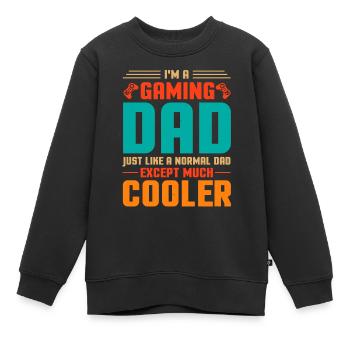 Papa joueur - Sweat Premium enfant bio - noir - Devant - AI Model Kid Female (0cm)