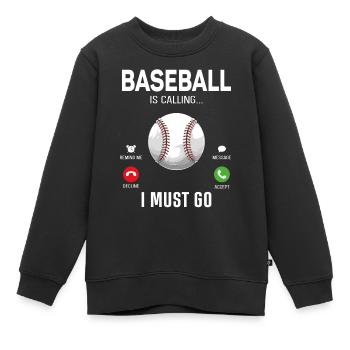 Baseball Fan Phone Display - Kinder Premium Organic Sweatshirt - Schwarz - Vorne - AI Model Kid Female (0cm)