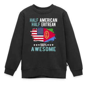 Mi-Américain, mi-Érythréen - Sweat Premium enfant bio - noir - Devant - AI Model Kid Female (0cm)