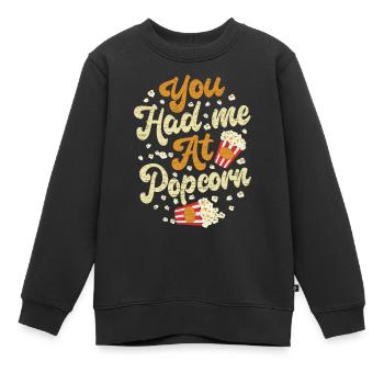 Movies Kino Popcorn - Kinder Premium Organic Sweatshirt - Schwarz - Vorne - AI Model Kid Female (0cm)