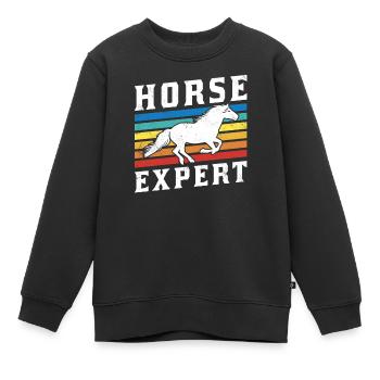 Chevaux Expert Équitation Écuries Équitation - Sweat Premium enfant bio - noir - Devant - AI Model Kid Female (0cm)