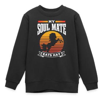 Mein Seelenverwandter Frisst Heu Reiten Pferd - Kinder Premium Organic Sweatshirt - Schwarz - Vorne - AI Model Kid Female (0cm)