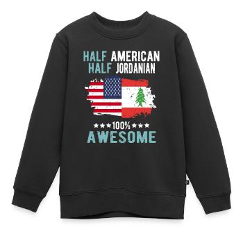 Halb Amerikaner Halb Jordanier - Kinder Premium Organic Sweatshirt - Schwarz - Vorne - AI Model Kid Female (0cm)