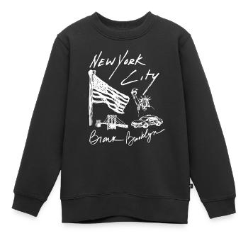 NY NEW YORK CITY USA DRAPEAU AMERIQUE - Sweat Premium enfant bio - noir - Devant - AI Model Kid Female (0cm)