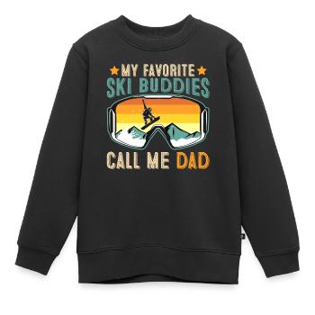 Ski Buddies Appelez-moi Papa Vintage - Sweat Premium enfant bio - noir - Devant - AI Model Kid Female (0cm)