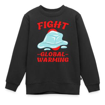 Fight Global Warming - Sweat Premium enfant bio - noir - Devant - AI Model Kid Female (0cm)