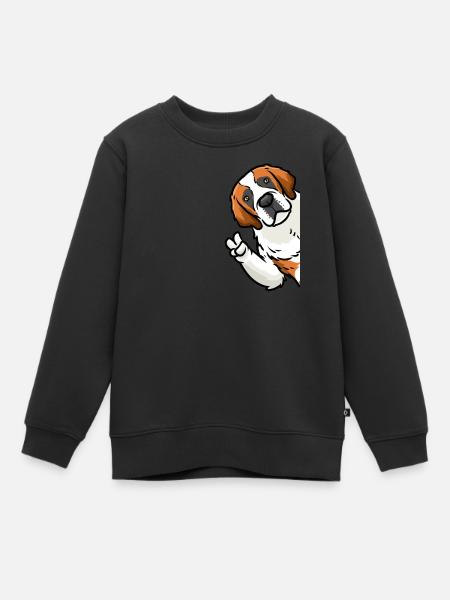 Chien Saint-Bernard Chien Saint-Bernard - Sweat Premium enfant bio - noir