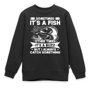 Pêche Pêche Pêcheur Pêche Canne à pêche - Sweat Premium enfant bio - noir - Devant - AI Model Kid Female (0cm)